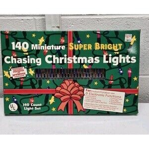 Multicolored Chase Light Set Indoor Outdoor Christmas Lights Boxed  NIB
